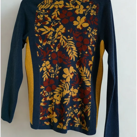 Title Nine Navy and Mustard Floral Sweater - Picture 3 of 3